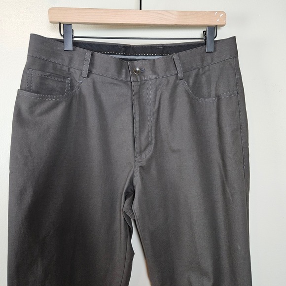 ESQ Fabric by Ing Loro Piana & Co Trousers Men's 34‎ Brown Grey Pants - Picture 2 of 8